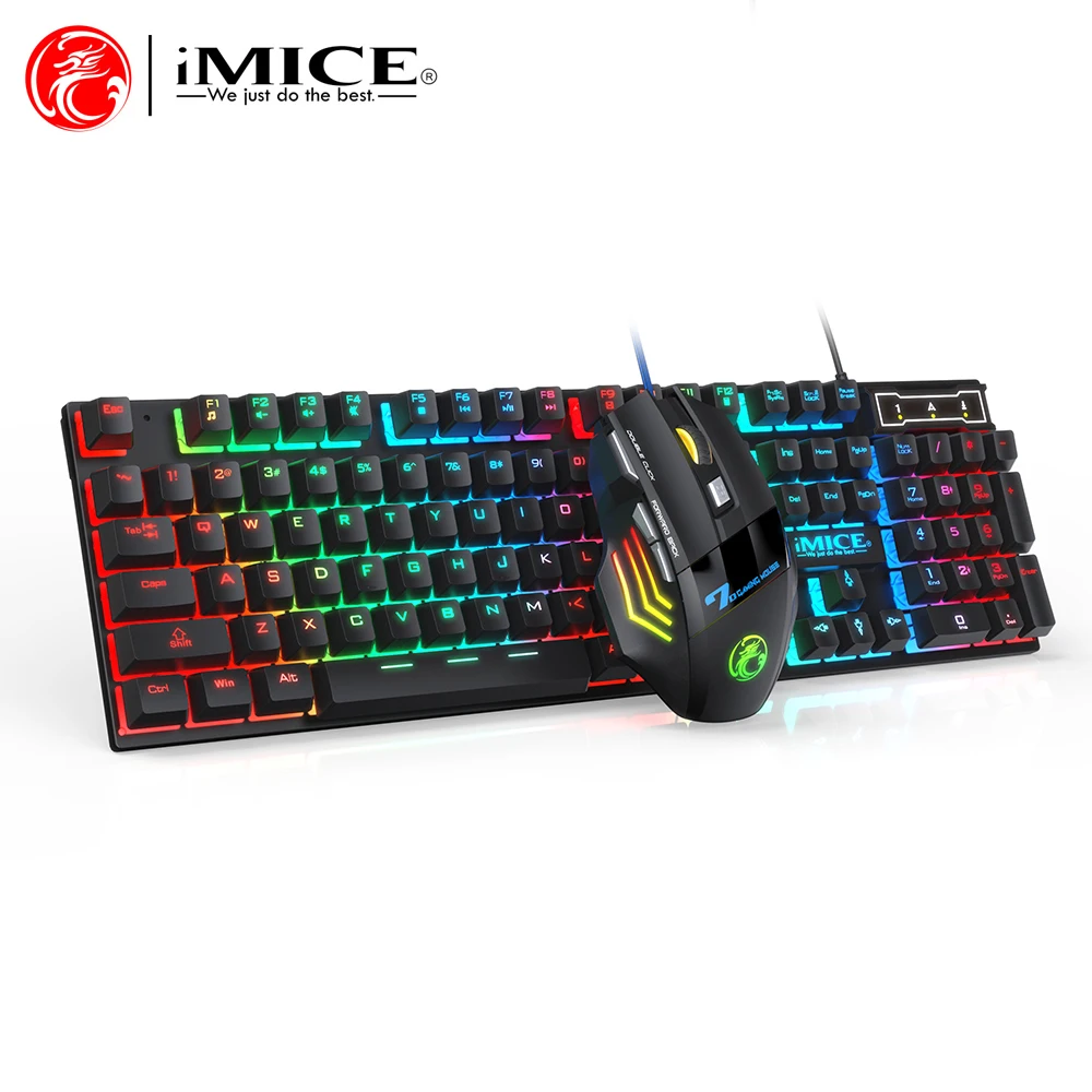 RGB Backlit Wired Ergonomic Design Keyboard Set Waterproof Luminous Gaming Keyboard And Mouse Combo PC Accessories For Gaming photo 1