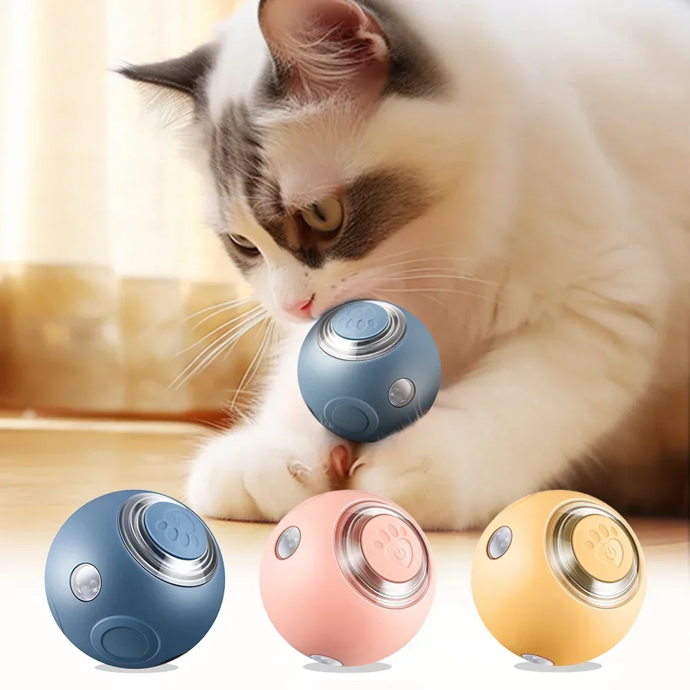Smart Cat Toys Automatic Rolling Ball Electric Silicone Anti-Bite Anti-Fall Rotating Shine Interactive Pet Dog Toy for Kitten photo 1