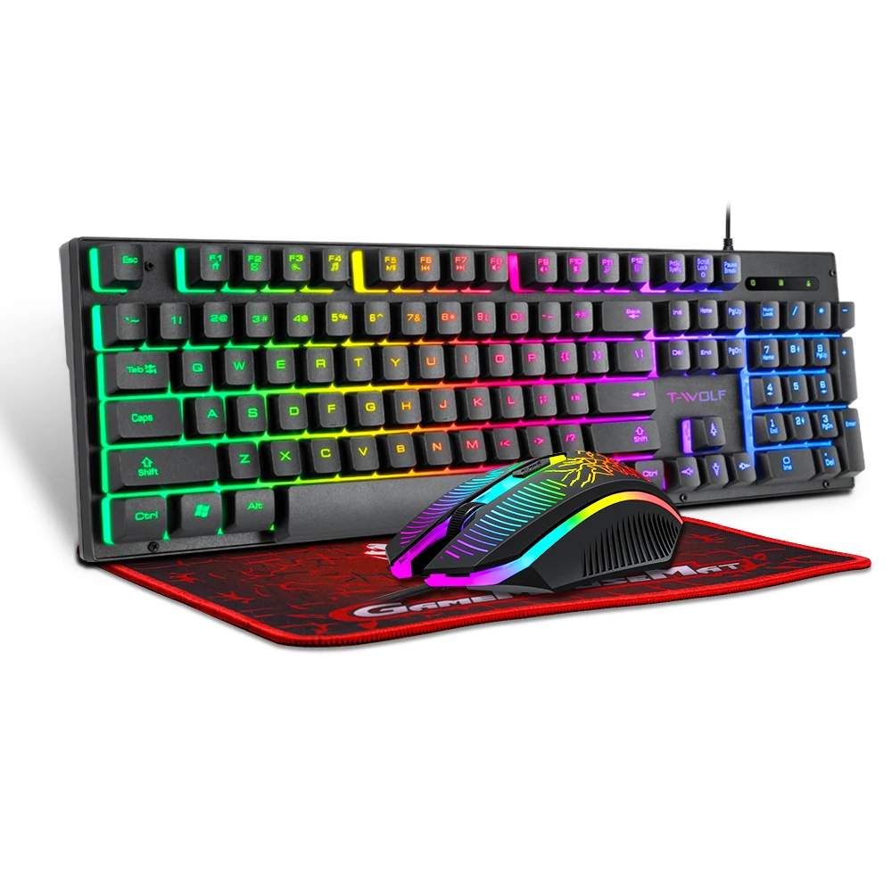 Electronic Sports Set  3 In 1 Wired Backlit Keyboard Gaming Mechanic Kit Waterproof Luminous 104 Key Keyboard Mouse Set 2025 NEW photo 6