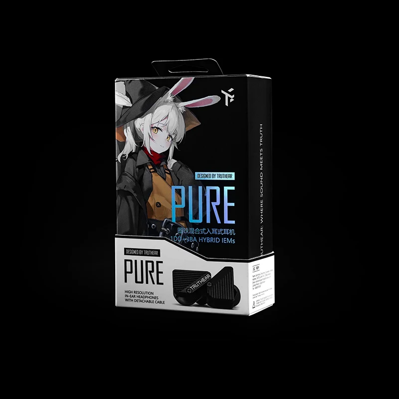 TRUTHEAR PURE Earphones 1DD+3BA Hybrid Wired In-Ear Headphones HIFI Earplugs 3.5mm Plug 0.78mm 2Pin Gaming Headset photo 1