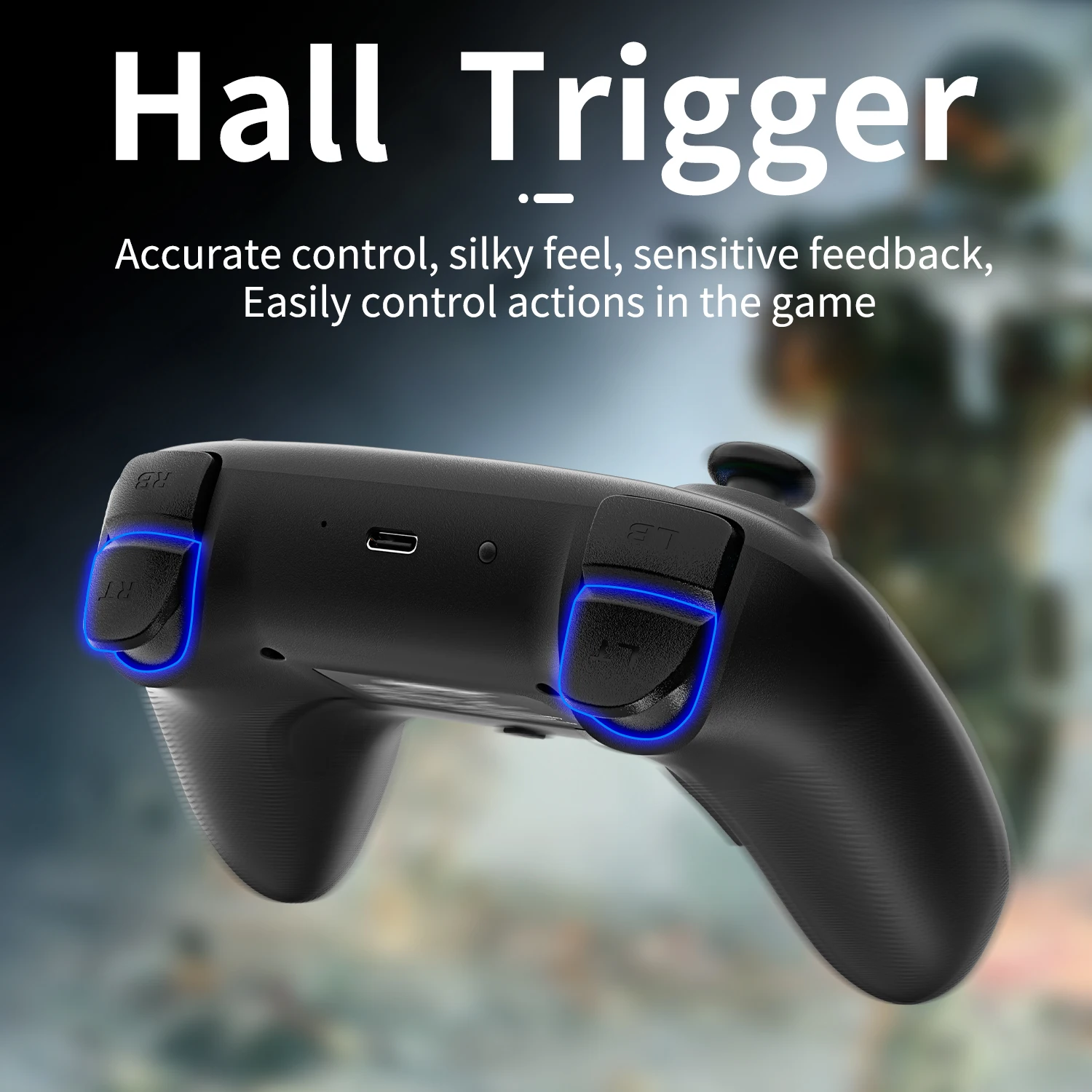 ANBERNIC RG P01 Retro Games Controller Wired/Wireless Bluetooth RGB Hall Effect Joystick XBOX Gamepad for PC Android IOS Steam photo 5