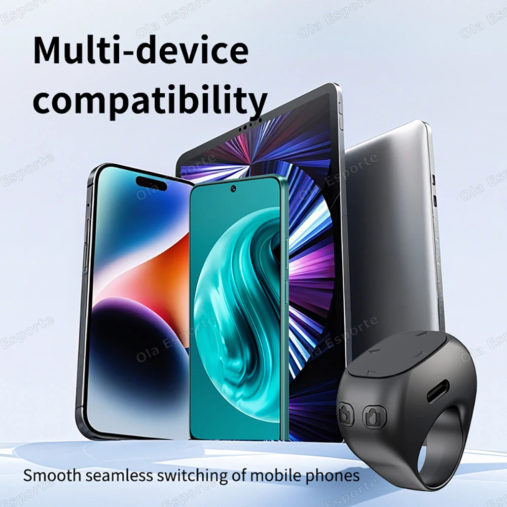 Bluetooth Ring Remote Control Short Video Likes E-book Page Flipping Intelligent Control For Android iOS Systems Telecontrol R12 photo 4
