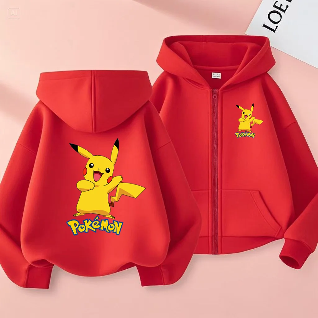 Children's Zipper Style Anime Movie Electric Mouse Print Sweatshirt Coat Boys Girls3-12Yrs Hoodie Sports Casual Cardigan Clothes photo 5