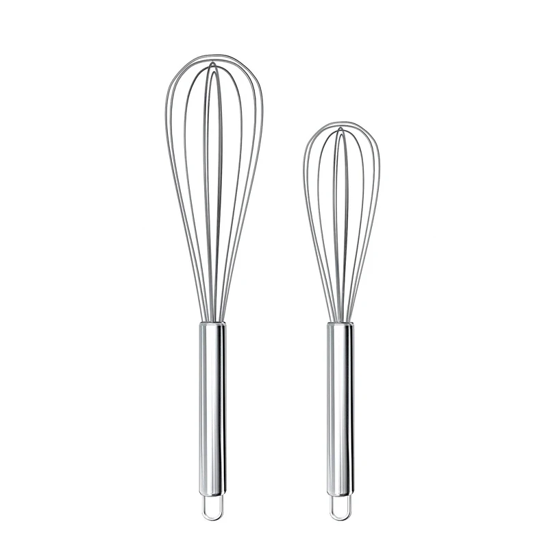 LMETJMA 8" 10" 12" Egg Whisk Stainless Steel Egg Whisk Kitchen Wire Balloon Whisk Milk Egg Beater Egg Mixing Mixer Tools KC0231 photo 1