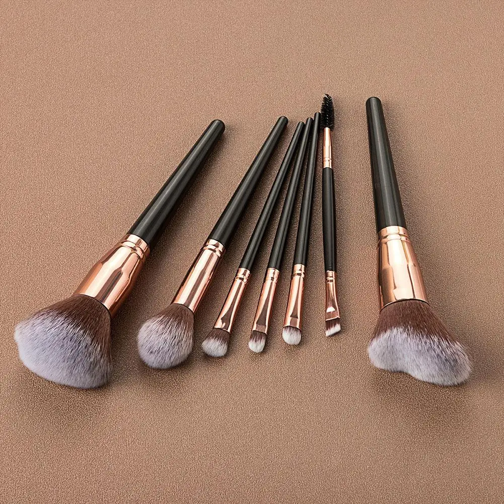 7PCs/Kit makeup brush custom Women Essential Foundation Makeup Brushes for Powder Concealers Eye Shadows Blush Make Up Brushes photo 2