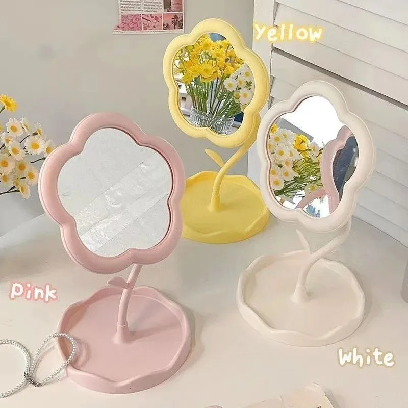Mirror Desktop Flower Mirrors Creative Dormitory Desktop Online Celebrity Gao Yan Value Mirrors for Bedroom Home Decor Mirror photo 1