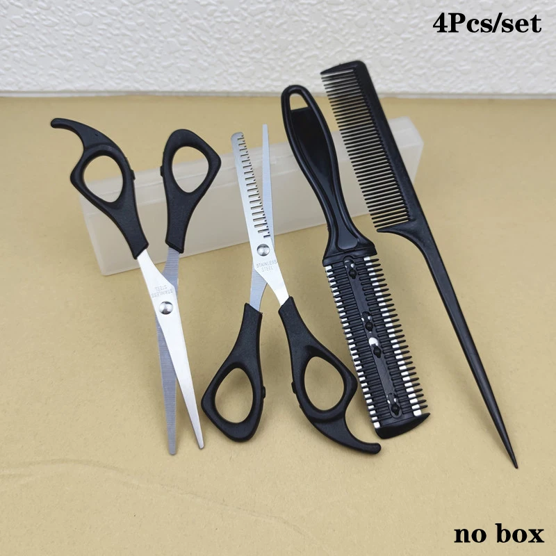 New#4PCS Hair Scissors Hairdressing Barber Scissors Thinning Cutting Shears Haircut Hair Style Tool Grooming Supplies photo 1
