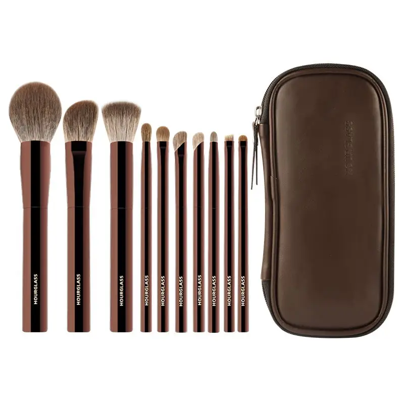 Hourglass Makeup Brush Set 10 Soft and Convenient Eyeshadow, Concealer, Stucco, Grooming Face Makeup Brushes photo 4