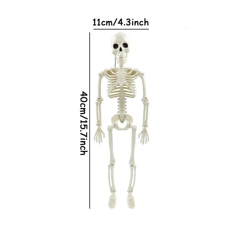 40cm Human Shape Bones Posable Skeleton,Haunted House Horror Props,Halloween Skull Skeleton Party Home Decorations DIY Supplies photo 3