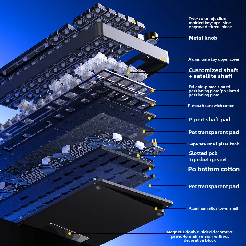 LEOBOG Hi8SE Hi75 Hi8 Wireless Custom Gaming Aluminum Mechanical Keyboard Kit 80% Bluetooth Wired RGB Hotswap Gamer Keyboard photo 4