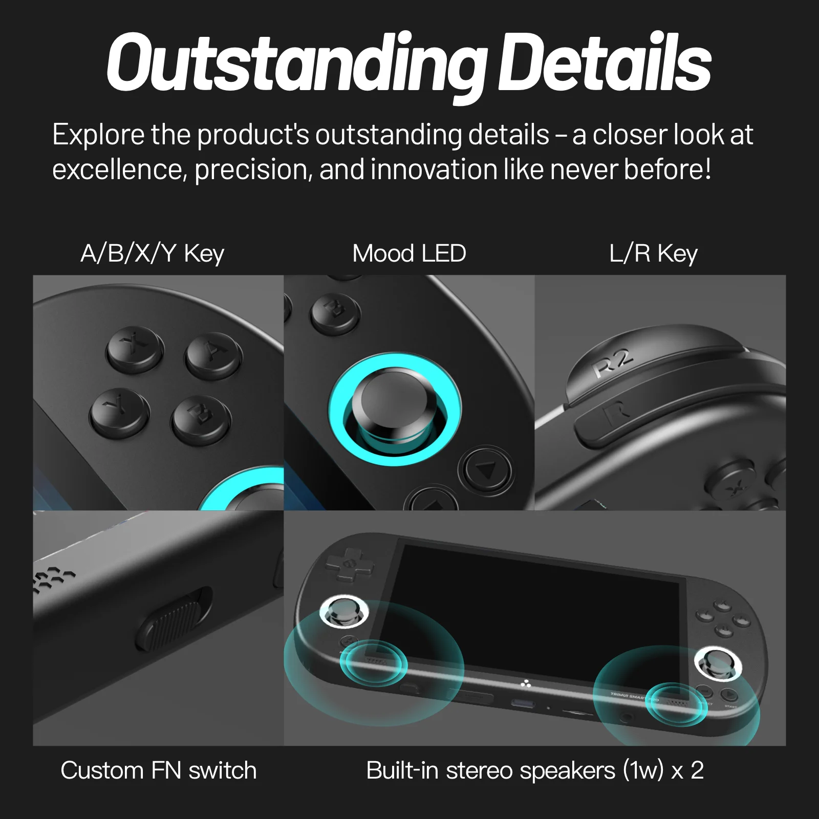 Trimui Smart Pro Handheld Game Console 4.96'' IPS Screen Linux System Joystick RGB Lighting Trimui Retro Video Game Console Gift photo 5