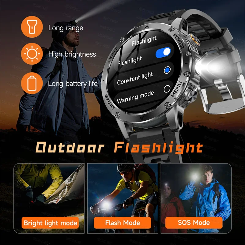 New Smart Watch For Men 1000Mah Battery Fitness Tracking Sport Waterproof Clock Smart Bracelet Men Military High-end custom dial photo 6