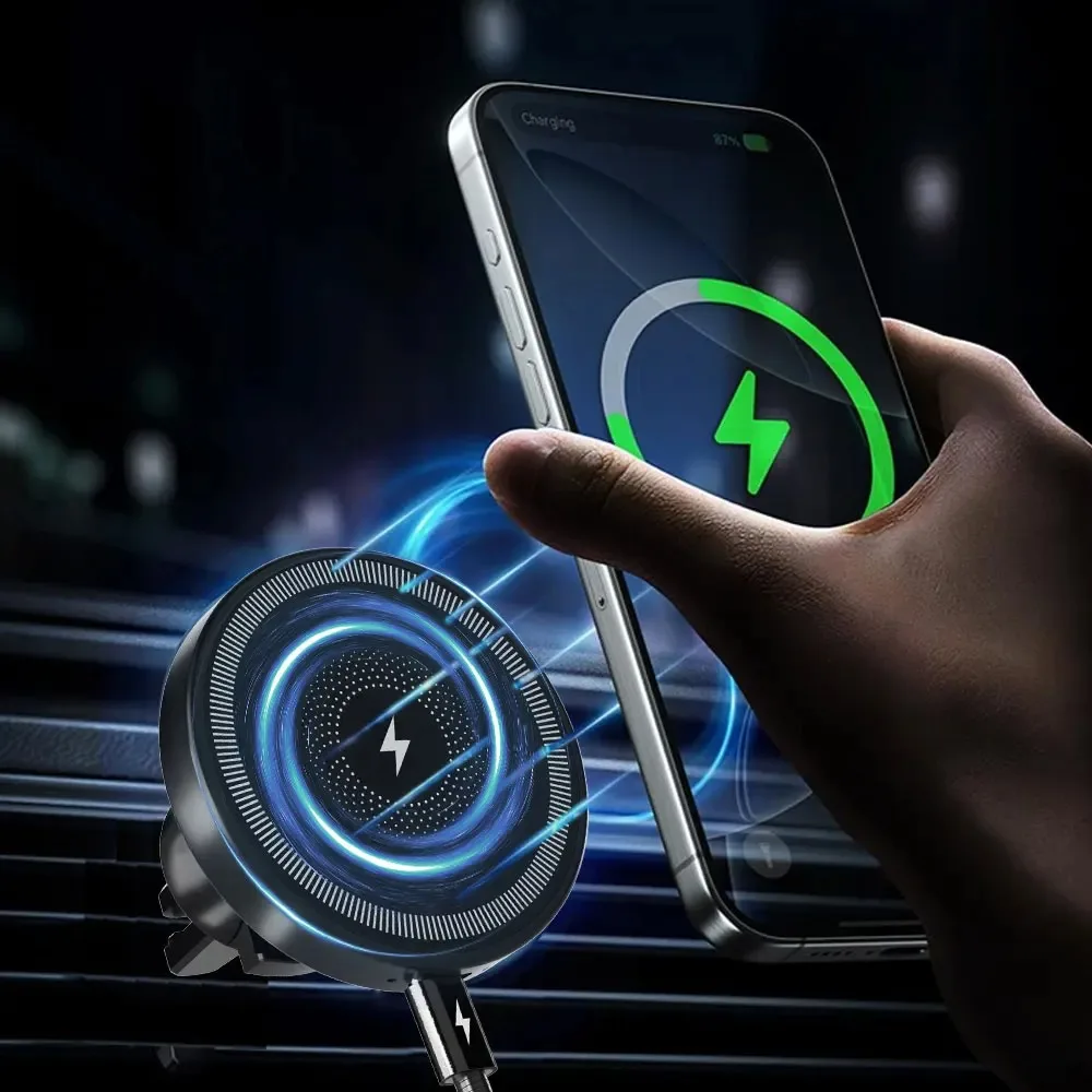 Car For Magsafe 30W Wireless Charger Air Vent Phone Holder Stand For iPhone 17~12 Samsung Xiaomi Fast Charging Cellphone Bracket photo 3