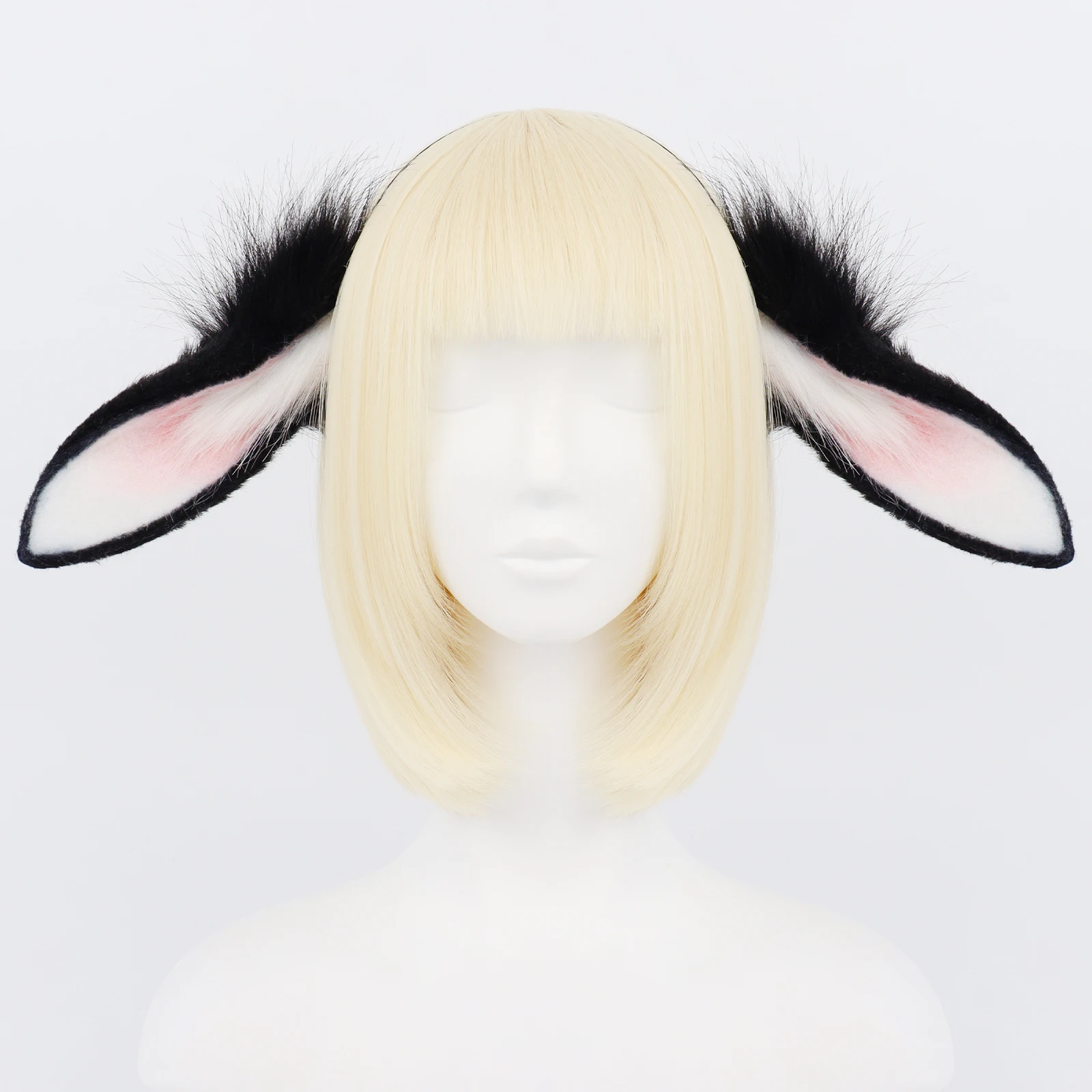 Animal Rabbit Ears Headband Faux Fur Bunny Headwear Plush Hairband Party Cosplay Costume Accessories photo 2