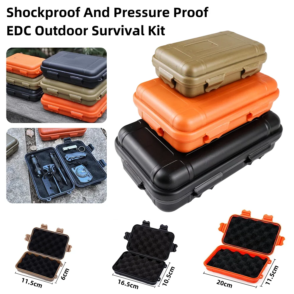 S/L/XXL Size Outdoor Plastic Waterproof Sealed Survival Box Container Camping Outdoor Travel Storage Box photo 1