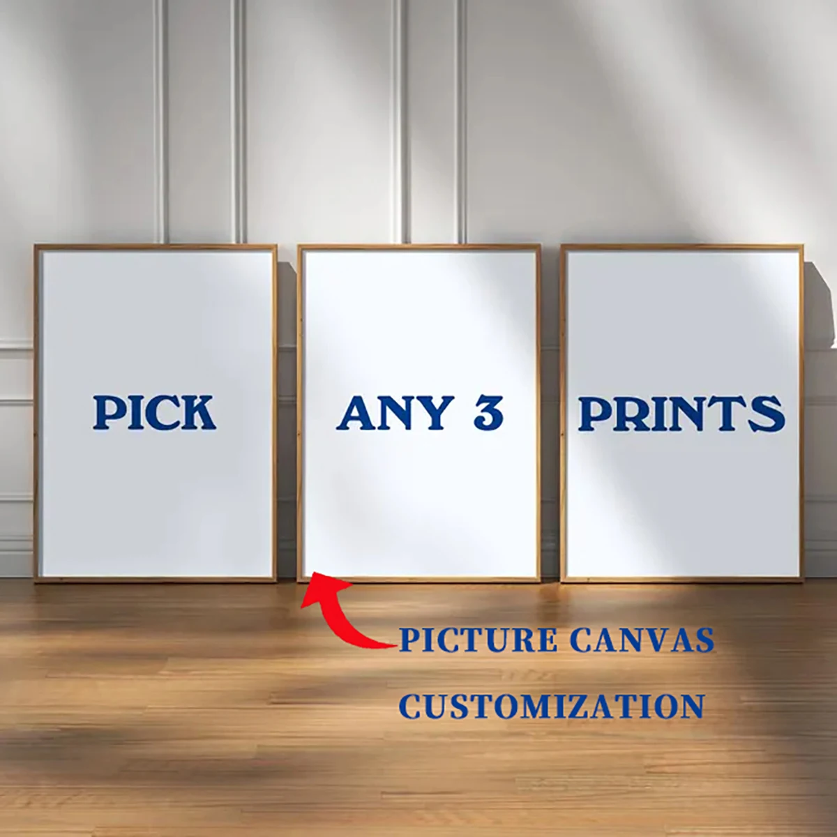 3pcs Personalized Custom Canvas Prints Photo Custom Poster For Family Life Pets Anime Birthday Weddings Scenery Home Decor Gift photo 1
