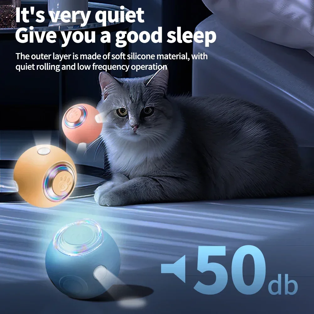 Smart Cat Toys Automatic Rolling Ball Electric Silicone Anti-Bite Anti-Fall Rotating Shine Interactive Pet Dog Toy for Kitten photo 5