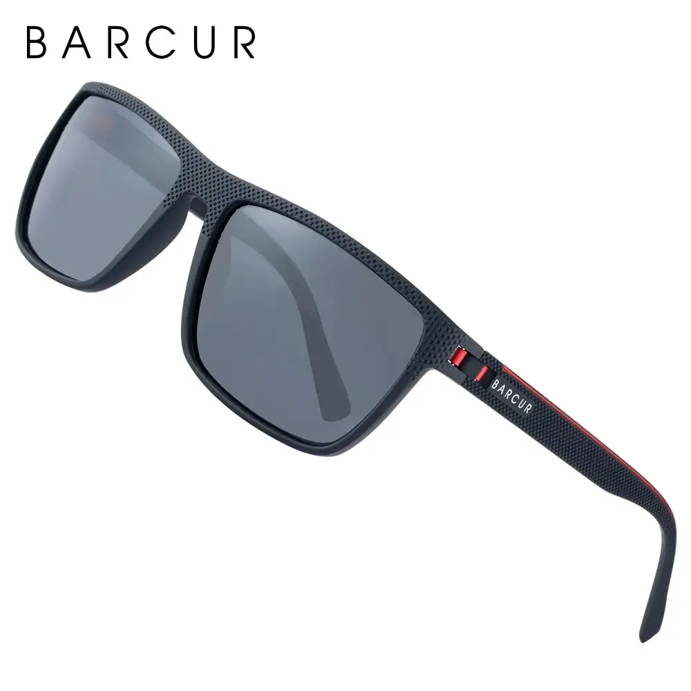 BARCUR Design TR90 Sunglasses Men Polarized Light Weight Sports Sun Glasses Women Eyewear Accessory Oculos UVAB Protection photo 5