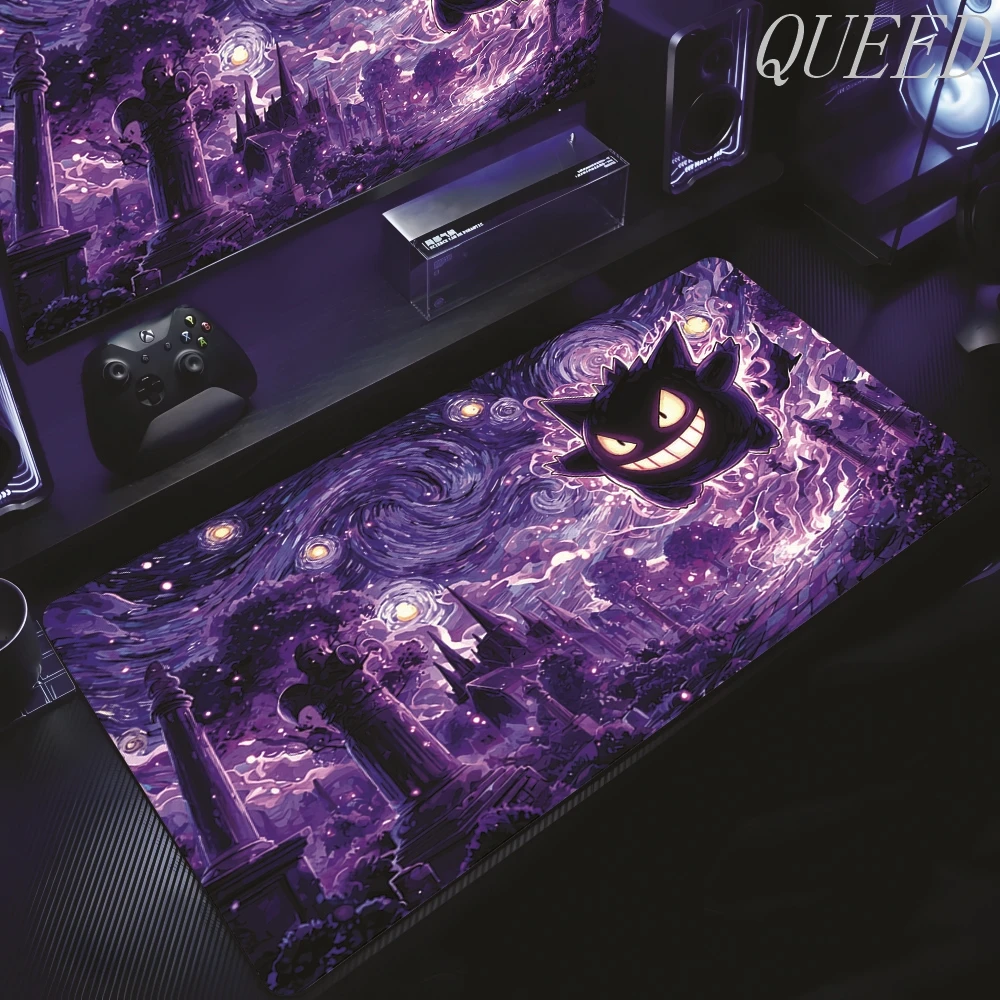 Laptop Black Gaming Accessories Mouse Pad Keyboard Non-slip Rug PC Japan Anime P-pokemon Gengar Mousepad Gamer Keyboard Carpet photo 2