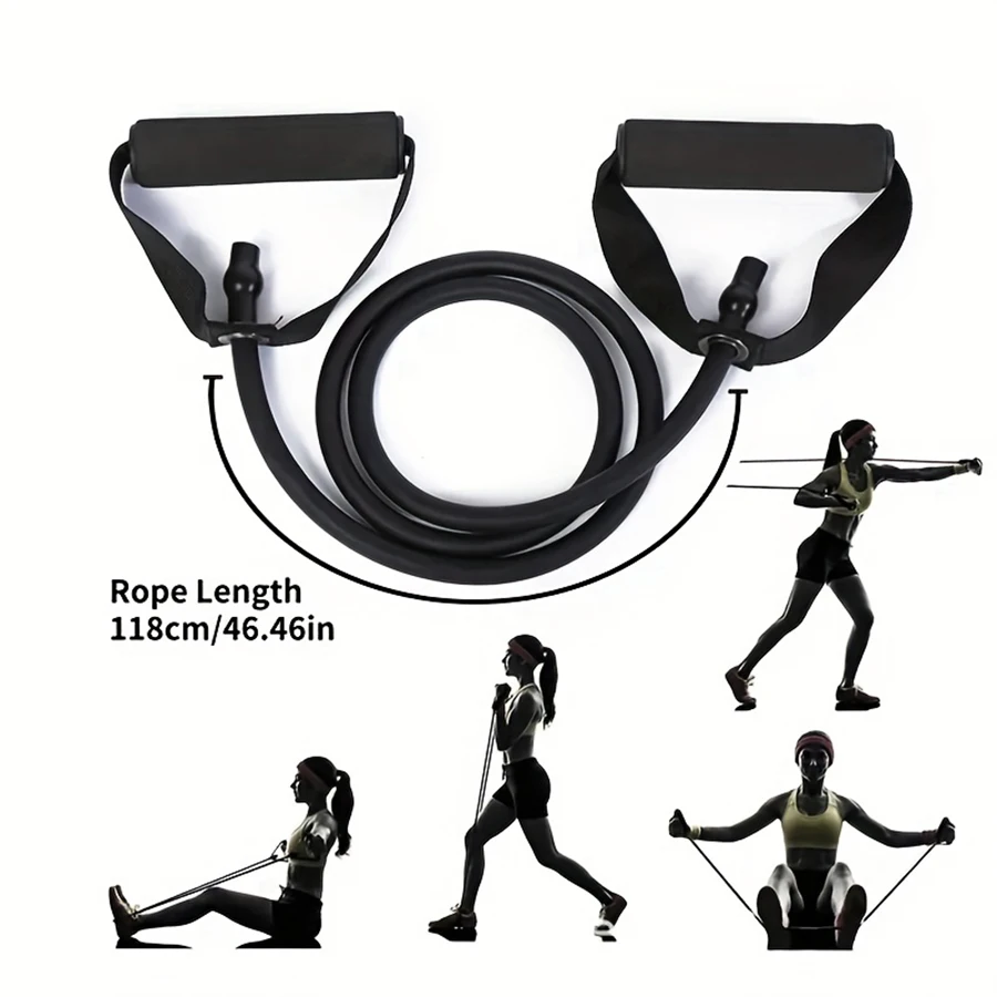 1pc 4-Level Resistance Bands with Handles for Home Workouts and Strength Training - Perfect for Yoga, Pilates,and fitness equipm photo 3