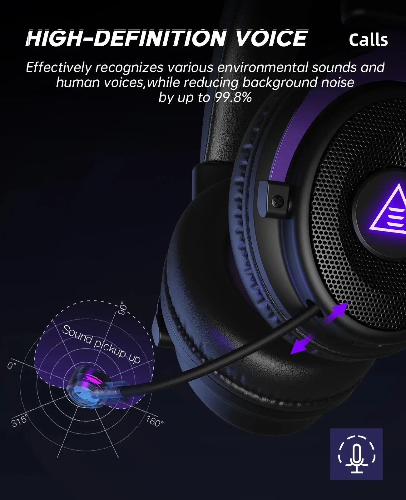 Oneodio EKSA E900 WT 2.4G Wireless Gaming Headset Tri-Mode Over Ear Bluetooth Headphones Gamer With Mic RGB For PC PS4 PS5 80Hr photo 3