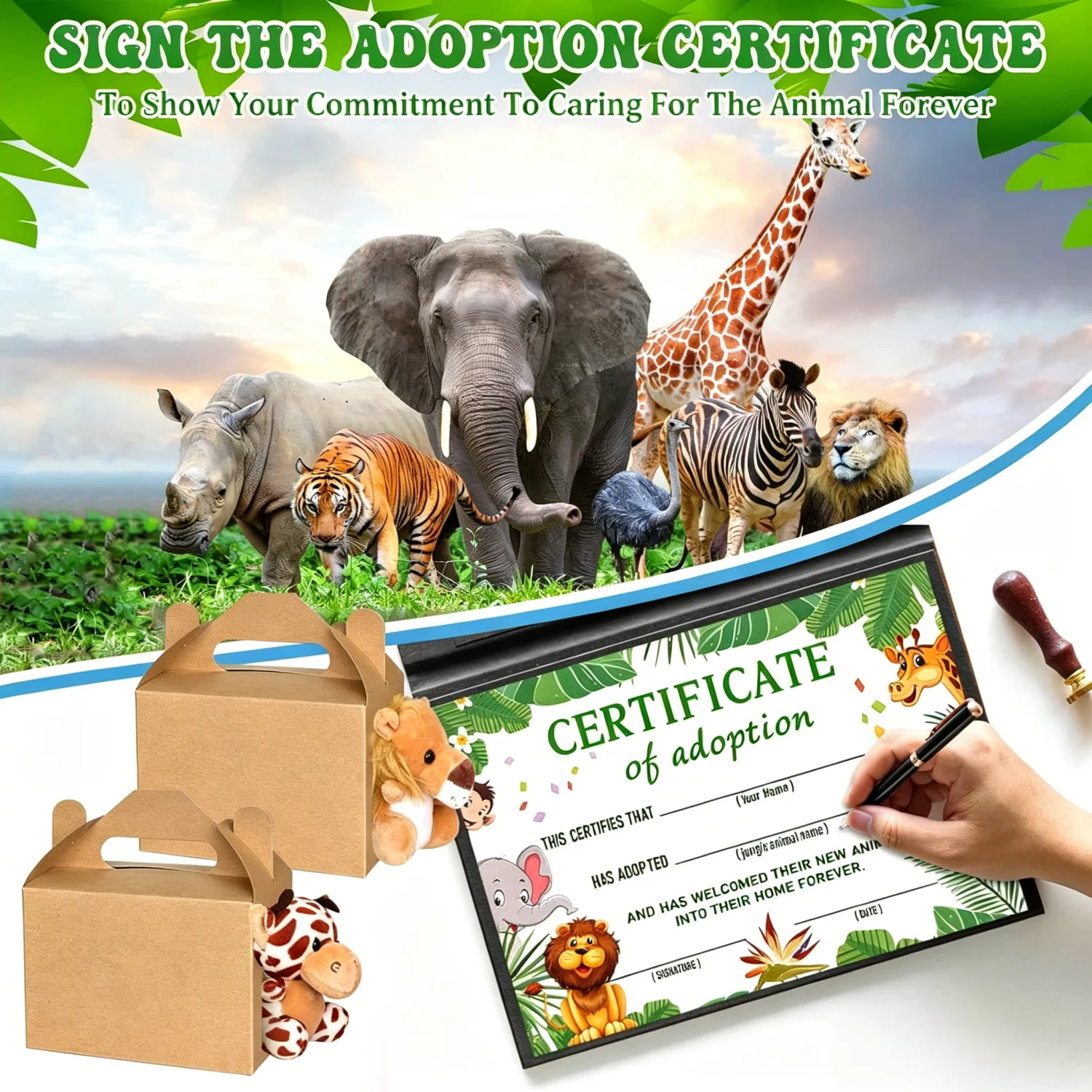 10-50PCS Adopt An Animal Party Favor Mini Safari Stuffed Animal Bulk 12cm Toy Jungle Animal Plush Toy Set Party Favor Gift Decor photo 3