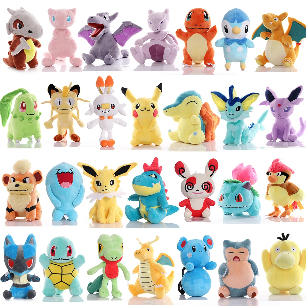 Cute Pikachu Plush Toy Pokemon Charmander Squirtle Bulbasaur Stuffed Doll Eevee Scorbunny Gengar Snorlax Christmas Gifts photo 1