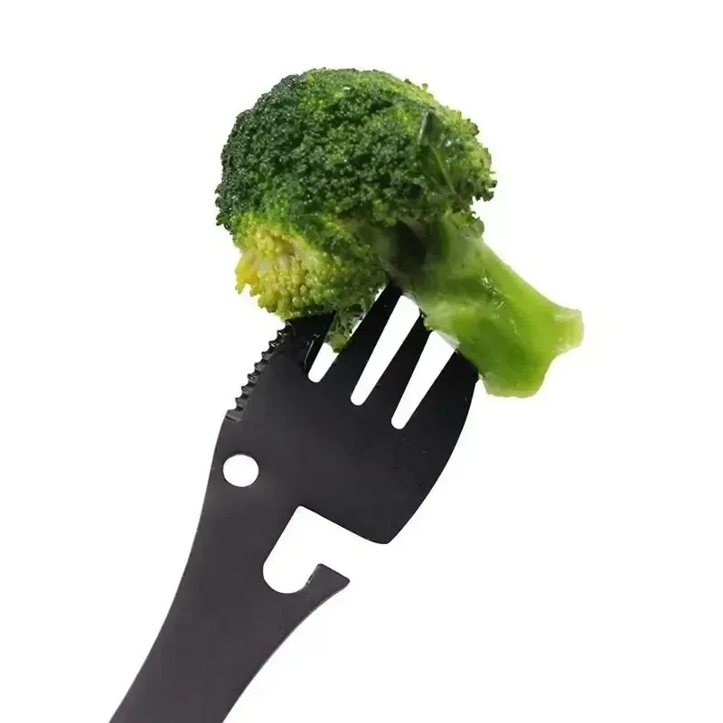 Camping Utensils Set Stainless Steel Outdoor Survival Gear 5 in 1 Tableware Travel Hiking Cutlery Fork Spoon Opener photo 4