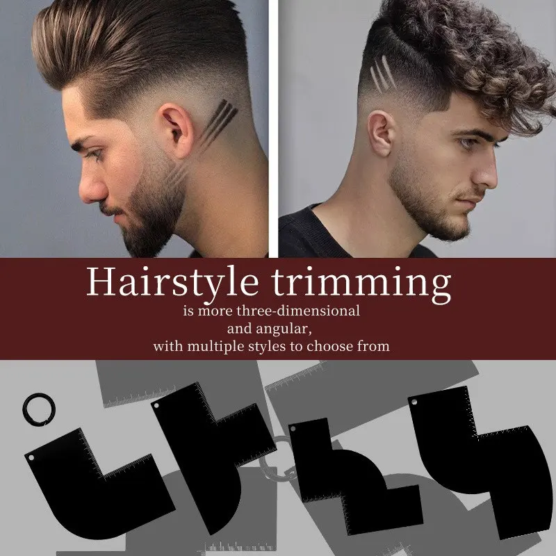 Reusable Color Enhancement Barber Card Easy to Clean with Measurement Indicators Beard Line Up Tool Black Hairline Maker photo 2