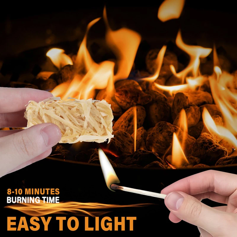 20/40/60pcs Natural Fire Starter,Wax Wood Stick,Suitable for Campfires,Fireplace,Barbecue Stove,Chimney Oven,Charcoal Ignition photo 2