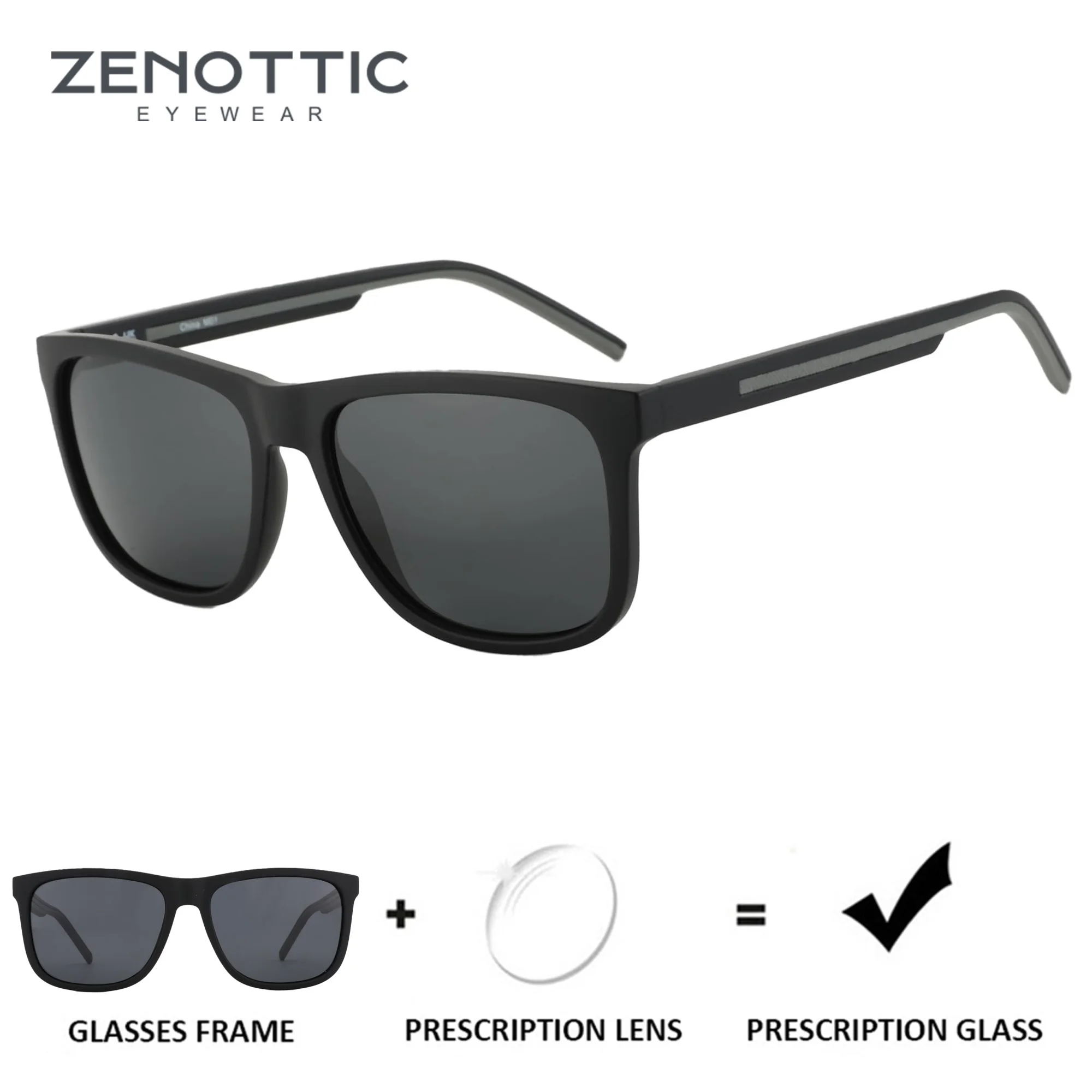 ZENOTTIC Men's Polarized Sunglasses - Lightweight TR90 Frame Square Mens Sunglasses UV400 Protection photo 1