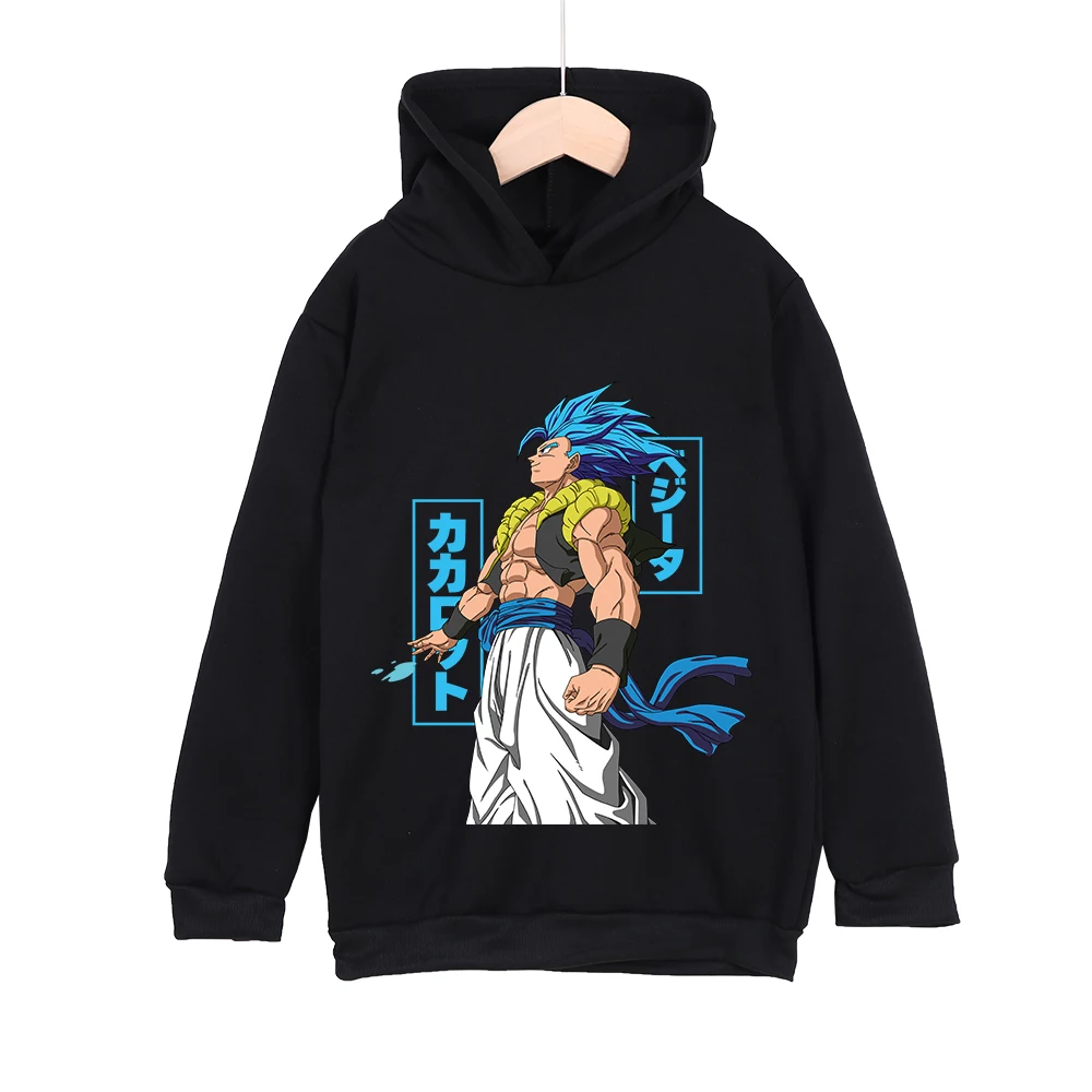 Kids Dragon Ball Z Gogeta Printed Hoodie Cotton Tshirt Unisex Anime Cartoon Pullover for 100 160cm Children photo 2