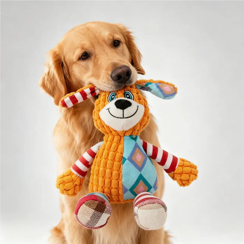 Interactive Pet Plush Toy for Cat And Dog Cute Squeaky Bite Resistant Puzzle Chew Toy for Teeth Cleaning Pet Supplies photo 1