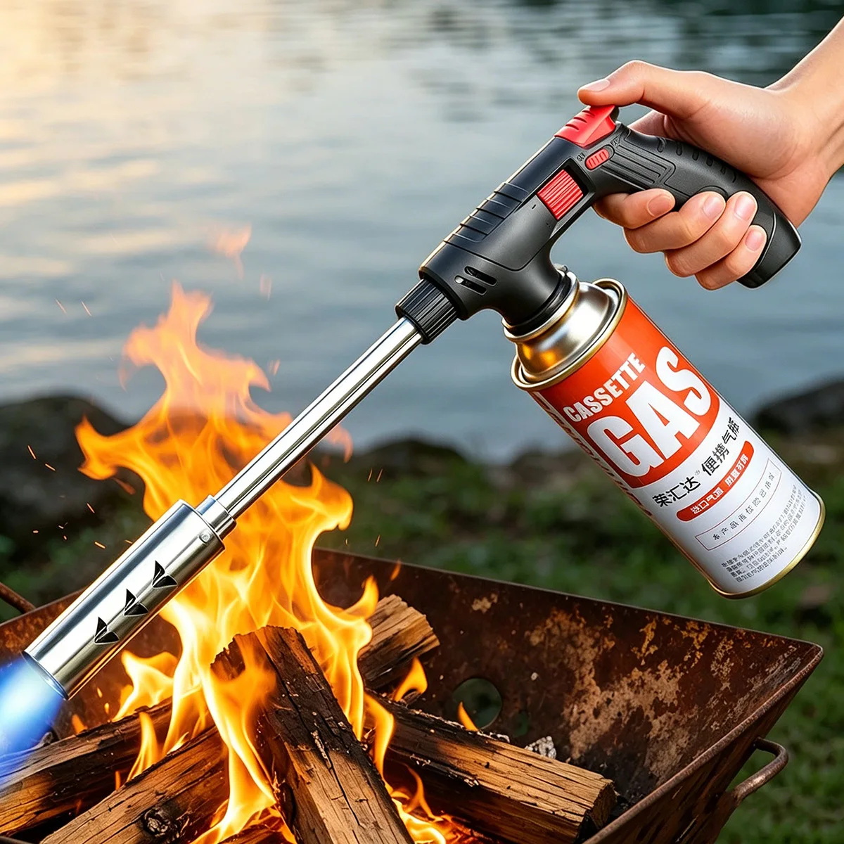 Extended Butane Torch Long Tube Gas Blow Torch For Outdoor Camping BBQ Soldering Welding Kitchen Cooking Hand Tool photo 1