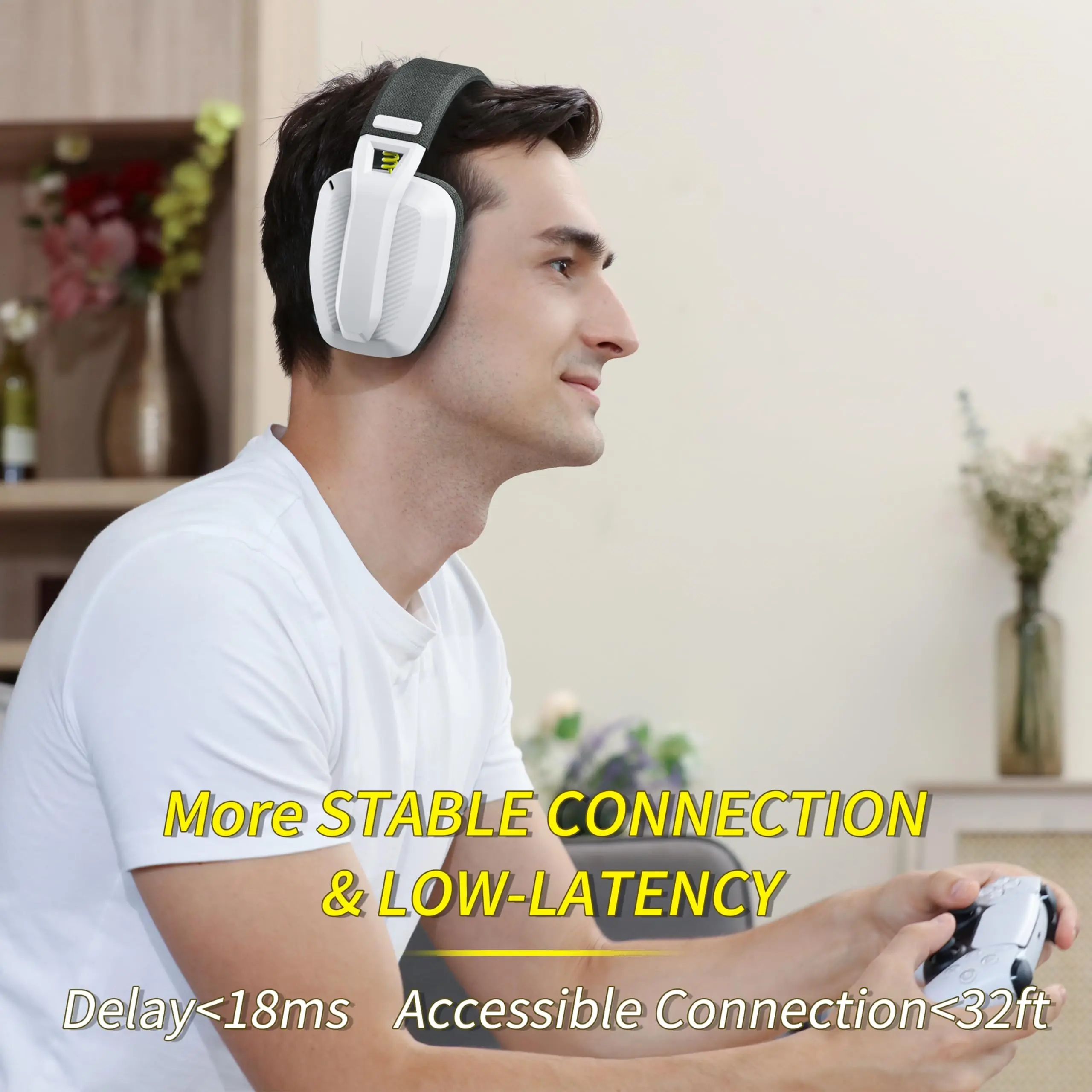 BINNUNE BW06 Bluetooth Headsets Gamer with Mic for PS5 PS4 PC Mac Playstation Wireless 2.4GHz Gaming Headphone with Microphone photo 3
