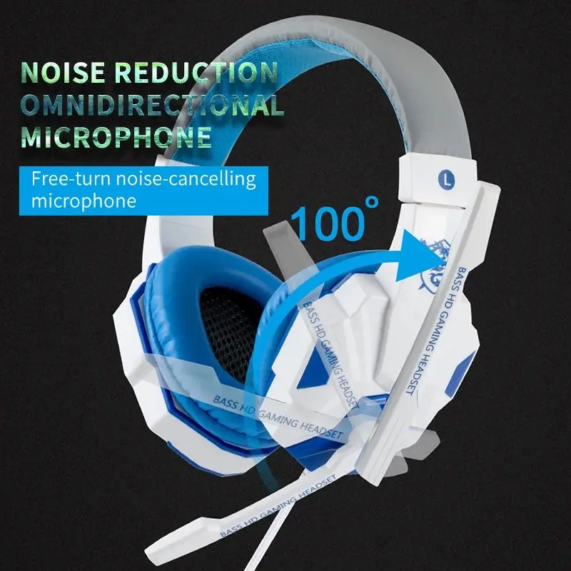 RGB LED Light Gaming Headsets With Mic Low Latency 3.5mm Wired Gaming Headphone For Computer PS4 PS5 Xbox Bass Stereo Earphones photo 3