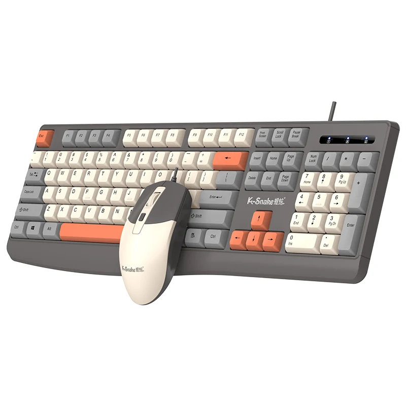 K-snake KM300 Wired Keyboard and Mouse Set USB Ergonomic Desktop Laptop Keyboard and Mouse Home Office photo 6