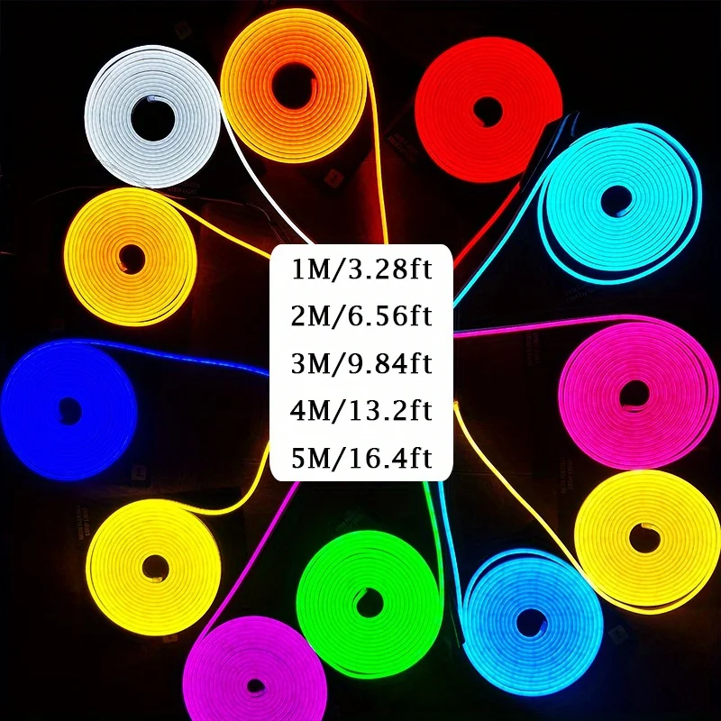 USB RGB Neon Strip Lights With 24Keys Remote Control, Flexible Rope Lights Gaming Led Neon Light Strip RGB LED Neon Lights photo 3