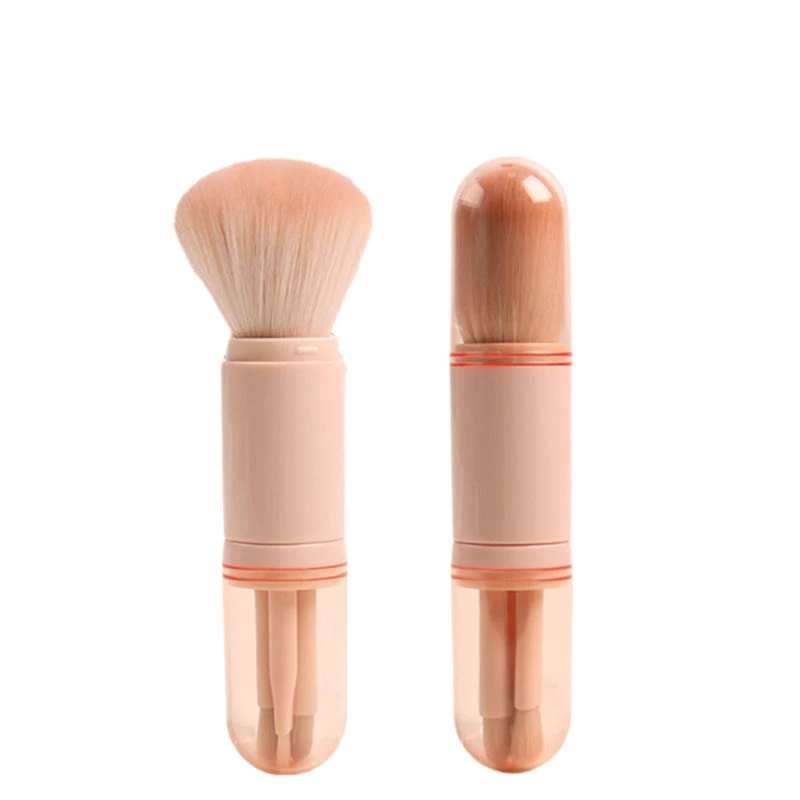 Portable Powder Blusher Brush With Cover 4 in 1 Travel Small Set Makeup Eye Shadow Telescopic Multi-Function Mini Makeup Tool photo 5
