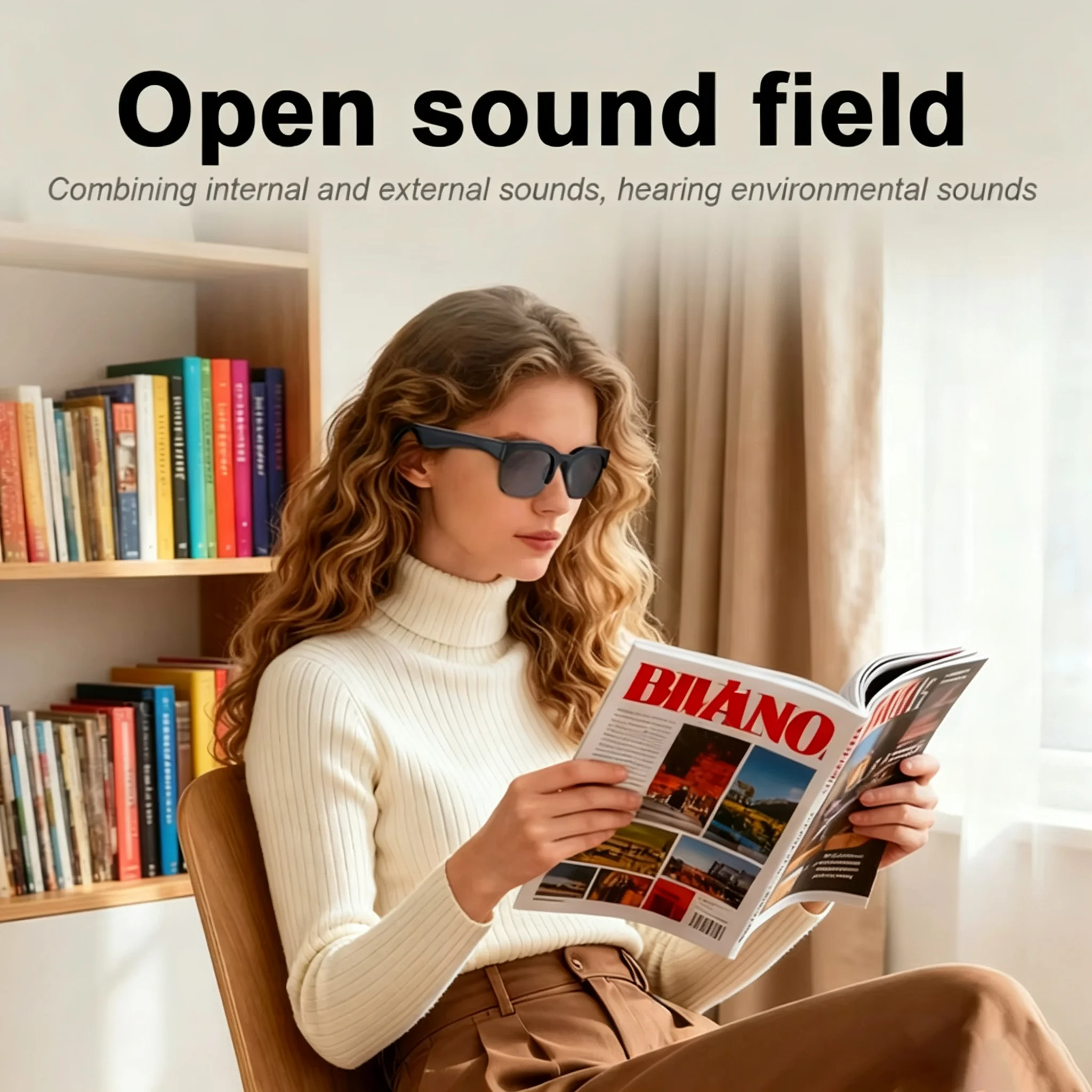 New Camera Control Smart Glasses 2026 Music Sunglasses Headphones Wireless Bluetooth Call Headset HIFI Audio Glasses For Android photo 4