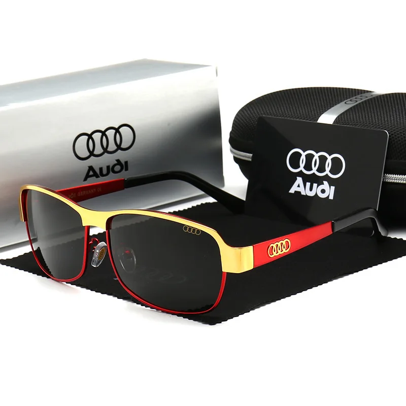 Audi Retro Oval UV400 Polarized Sunglasses for Men Women Motorcycle Glasses AntiGlare Outdoor Adventure Shades Lunette De Soleil photo 3
