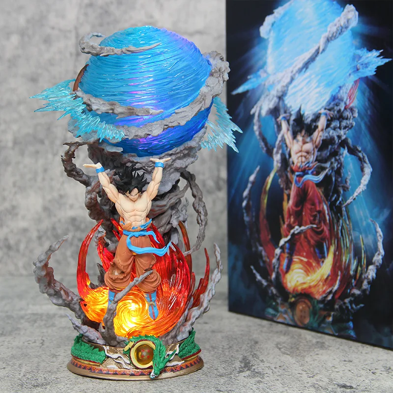 25cm Dragon Ball Figures Spirit Bomb Sou Goku Anime Figures Super Saiya Pvc Statue Doll Action Figure Model Collection Toys Gift photo 5