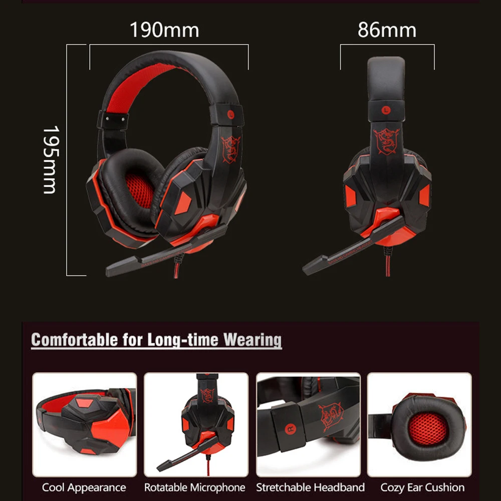 3.5mm Wired Gaming Headsets With 120° Adjustable Noise Cancelling Microphone Gamer Headphones For PS4/PS5/Xbox Smartphone Laptop photo 6