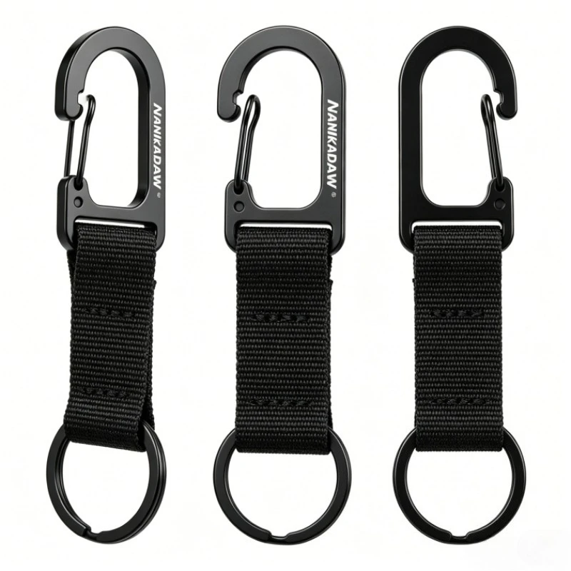 1/2/5Pcs Webbing Spring Snap Hook Carabiner Quick Clip Key Ring Keychain Backpack Accessory for Outdoor Camping Hiking EDC Gear photo 6