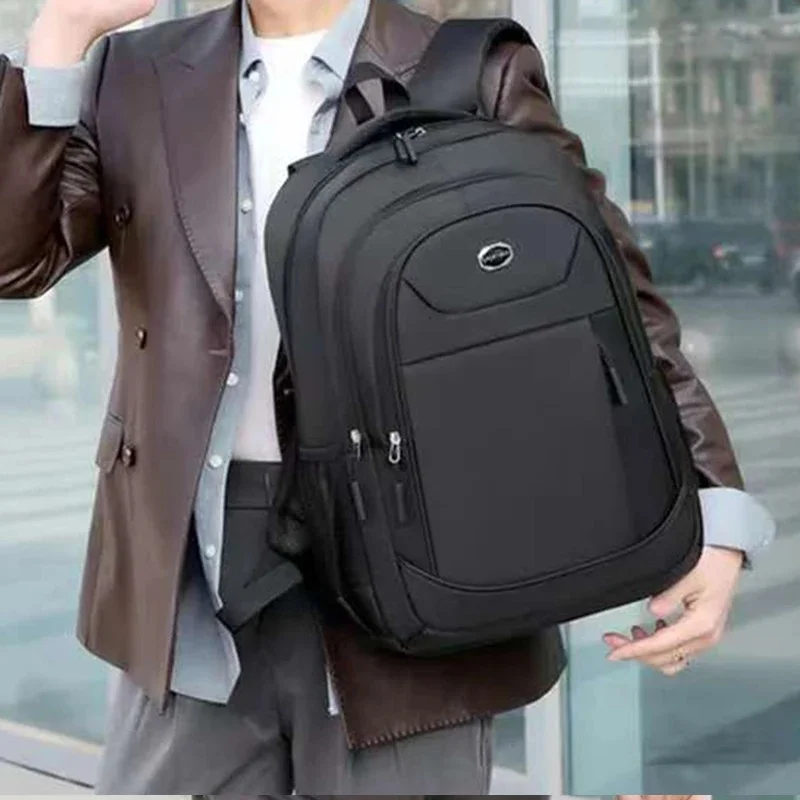 Men Women Solid‑Color Double‑Shoulder Backpack Business Travel Commuting Casual Daypack for Daily Work Trip photo 6