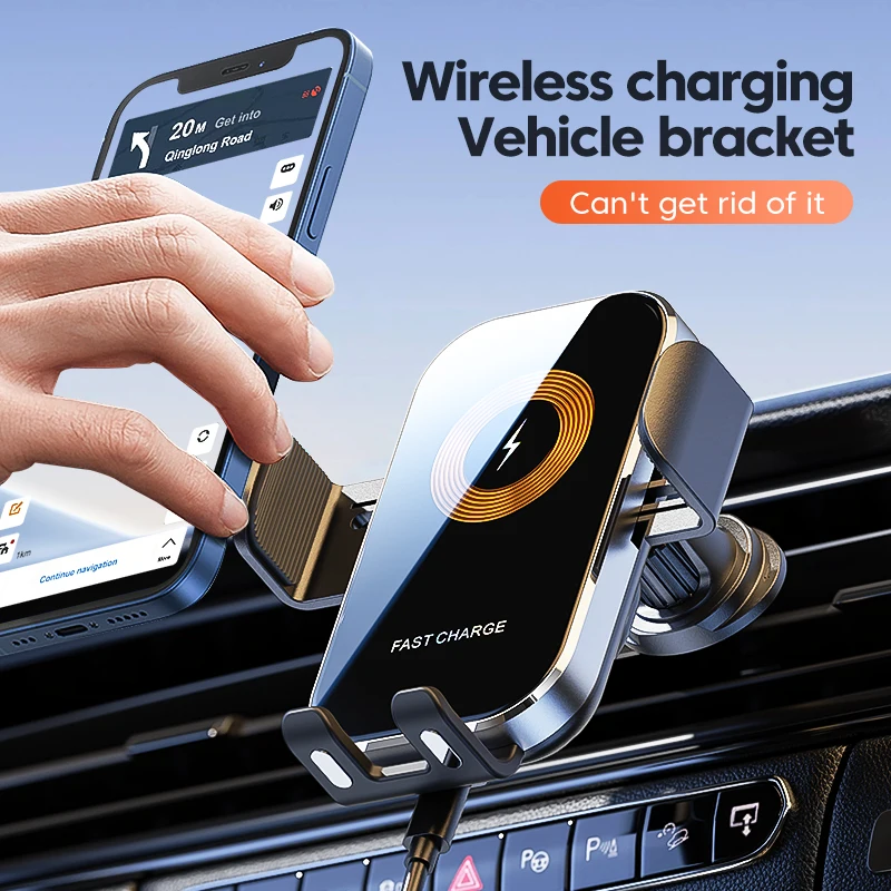 Universal Car Wireless Charger Auto Car Mount Phone Holder Stand 15W Fast Charging For iPhone Xiaomi Samsung Intelligent Sensing photo 1