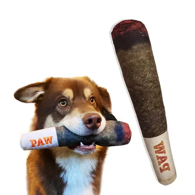 Realistic Cigar-Shaped Talking Dog Toy, Plush Chew Toy, Built-in Sound Module, Fun Interactive Pet Toy photo 1