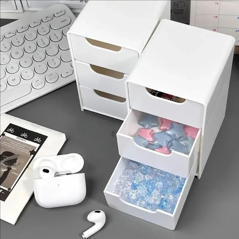 1pc 3-Tier Desktop Organizer with Drawers, Plastic Storage Box for Stationery/School/Office Supplies photo 5