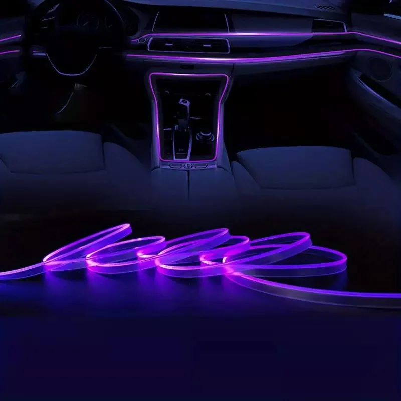 Car RGB Ambient LED Light Strip USB Fiber Optic Atmosphere Lamp Neon Interior Console Decoration Lights colorful 1/2/3/4/5M photo 2