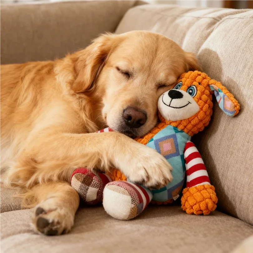 Interactive Pet Plush Toy for Cat And Dog Cute Squeaky Bite Resistant Puzzle Chew Toy for Teeth Cleaning Pet Supplies photo 5